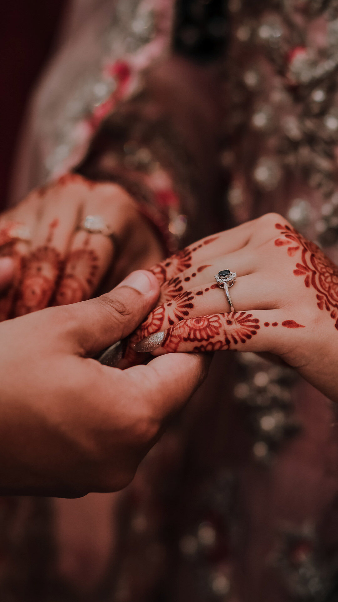 Couple on their ring ceremony